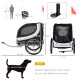 PawHut Steel Dog Bike Trailer Pet Cart Carrier for Bicycle Kit Water Resistant with Hitch Coupler Travel White and Black