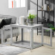 PawHut Dog Crate End Table Furniture Style Dog Cage w/ Three Doors, Locks and Latches - Grey