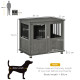 PawHut Dog Crate Table for Medium and Large Dogs with Magnetic Door for Indoor Use, 85 x 55 x 75 cm, Grey