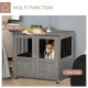 PawHut Dog Crate Table for Medium and Large Dogs with Magnetic Door for Indoor Use, 85 x 55 x 75 cm, Grey