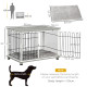 PawHut Indoor Dog Crate Furniture, Side End Table, with Soft Washable Cushion, Lockable Doors, for Small and Medium Dogs