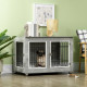 PawHut Dog Crate Furniture, Side End Table, Indoor Dog Kennel with Soft Washable Cushion, Wire Mesh, Large Top, for Medium and L