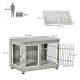 PawHut Dog Crate Furniture, Side End Table, Indoor Dog Kennel with Soft Washable Cushion, Wire Mesh, Large Top, for Medium and L