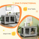 PawHut Dog Crate Furniture, Side End Table, Indoor Dog Kennel with Soft Washable Cushion, Wire Mesh, Large Top, for Medium and L