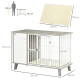 PawHut Dog Crate Furniture, Indoor Pet Kennel Cage, Top End Table w/ Soft Cushion, Lockable Door, for Small Dogs, 98 x 48 x 70.5