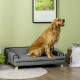 PawHut Dog Sofa, with Wooden Legs, Water-Resistant Fabric, for Medium &amp; Large Dogs - Grey