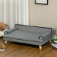 PawHut Dog Sofa, with Wooden Legs, Water-Resistant Fabric, for Medium &amp; Large Dogs - Grey