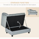 PawHut Pet Sofa Chair, with Storage, Cushion, for Small Dogs, Cats - Light Grey