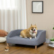 PawHut Dog Sofa, pet Bed, with Soft Cushion, Washable Cover, for Small, Medium &amp; Large Dogs - Grey