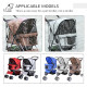 PawHut Dog Stroller with Cover for Small Miniature Dogs, Folding Cat Pram Dog Pushchair with Cup Holder, Storage Basket, Reflect