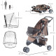 PawHut Dog Stroller with Cover for Small Miniature Dogs, Folding Cat Pram Dog Pushchair with Cup Holder, Storage Basket, Reflect