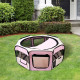 PawHut Portable Cat Dog Playpen Pet Puppy Rabbit Guinea Pig Pen Run Dia 90 x 41H cm Indoor &amp; Outdoor Pink