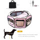 PawHut Portable Cat Dog Playpen Pet Puppy Rabbit Guinea Pig Pen Run Dia 90 x 41H cm Indoor &amp; Outdoor Pink