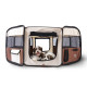 PawHut Portable Cat Dog Playpen Pet Puppy Rabbit Guinea Pig Pen Run Dia 90 x 41H cm Indoor &amp; Outdoor Brown