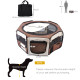 PawHut Portable Cat Dog Playpen Pet Puppy Rabbit Guinea Pig Pen Run Dia 90 x 41H cm Indoor &amp; Outdoor Brown