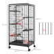 PawHut 6 Levels Removable Small Animal Cage, 131cm - Black