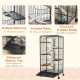 PawHut 6 Levels Removable Small Animal Cage, 131cm - Black