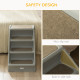 PawHut Foldable Four-Step Pet Stairs, for Cats, Small Miniature Dogs, with Non-Slip Mats 62 x 38 x 49.5cm - Grey