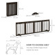 PawHut Freestanding Pet Gate 4 Panel Wooden Dog Barrier Folding Safety Fence with Support Feet up to 204cm Long 61cm Tall for Do