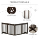 PawHut Freestanding Pet Gate 4 Panel Wooden Dog Barrier Folding Safety Fence with Support Feet up to 204cm Long 61cm Tall for Do