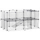 PawHut DIY Pet Playpen Metal Wire Fence Indoor Outdoor Rabbit Small Animals Cage 36 Panel Enclosure Black