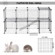 PawHut DIY Pet Playpen Metal Wire Fence Indoor Outdoor Rabbit Small Animals Cage 36 Panel Enclosure Black