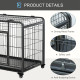 PawHut Metal Dog Cage Kennel Locking Door &amp; Wheels Removable Tray Openable Top For Extra Large Pets 125 x 76 x 81 cm