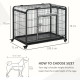 PawHut Metal Dog Cage Kennel Locking Door &amp; Wheels Removable Tray Openable Top For Large Pets 109.5 x 71 x 78 cm