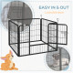 PawHut Heavy Duty Dog Playpen, 4 Panel Puppy Pen, Foldable Dog Kennel Both Indoor Outdoor Use Collapsible Design 82L x 82W x 60H