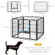 PawHut Heavy Duty Dog Playpen, 4 Panel Puppy Pen, Foldable Dog Kennel Both Indoor Outdoor Use Collapsible Design 82L x 82W x 60H