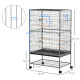 PawHut Large Bird Cage Budgie Cage for Finch Canaries Parakeet with Rolling Stand, Slide-out Tray, Storage Shelf, Food Container