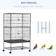 PawHut Large Bird Cage Budgie Cage for Finch Canaries Parakeet with Rolling Stand, Slide-out Tray, Storage Shelf, Food Container