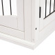 PawHut Dog Crate, Furniture Style Puppy Cage End Table, Pet Kennel House with 3 Doors for Small Dog, White 81 x 58.5 x 66 cm