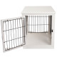 PawHut Dog Crate, Furniture Style Puppy Cage End Table, Pet Kennel House with 3 Doors for Small Dog, White 81 x 58.5 x 66 cm