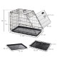 Pawhut Trapeze Collapsible Dog Pet Travel Box Cage Removable Tray 77 x 47 x 55cm