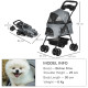 PawHut Dog Pram Dog Stroller Foldable Pet Pushchair with 4 Wheels, Safety Leashes, Cup Holder for Small Dogs, Grey