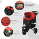 PawHut Dog Pram Dog Stroller Pet Stroller, 3 Wheels Dog Pushchair with Brake, for Small Miniature Dogs, Cats, Red