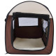 Pawhut Folding Fabric Soft Pet Crate, 46Lx36Wx41H cm-Brown