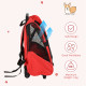 PawHut Pet Travel Backpack Bag Cat Puppy Dog Carrier w/ Trolley and Telescopic Handle Portable Stroller Wheel Luggage Bag (Red)