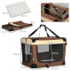 PawHut 70cm Foldable Pet Carrier, with Cushion, for Small Dogs and Cats - Brown