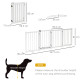 PawHut Freestanding Pet Gate for Small and Medium Dogs, Wooden Foldable Dog Safety Barrier with 4 Panels, 2 Support Feet, 80 cm 