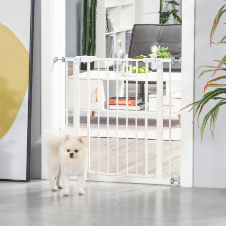 PawHut Pressure Fit Safety Gate, Adjustable Dog Gate, Pet Barrier for for Doorways, Staircases and Hallways with Auto Close, Dou