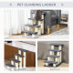 PawHut Dog Steps for Bed 4 Step Pet Stairs for Dog Cat ladder Scratch Post Grey