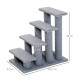 PawHut Dog Steps for Bed 4 Step Pet Stairs for Sofa Dog Cat Climb Ladder 63x43x60 cm Grey