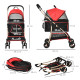 PawHut 3 In 1 Detachable Pet Stroller, for Extra Small and Small Dogs - Red