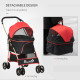 PawHut 3 In 1 Detachable Pet Stroller, for Extra Small and Small Dogs - Red