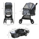 PawHut Foldable Pet Stroller for Dogs, Puppy Stroller, with Large Carriage, Brakes, Canopy - Grey