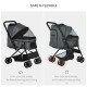 PawHut Pet Stroller Pushchair Foldable Travel Dog Cat Carriage w/ Reversible Handle Brake Basket