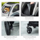 PawHut Pet Stroller for Medium Dogs Cat Pushchair Buggy Pram with 4 Wheels Safety Leash Zipper Doors Mesh Windows Storage Bag - 