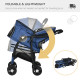 PawHut Foldable Pet Stroller for Dogs, Puppy Stroller, with Large Carriage, Brakes, Canopy - Blue